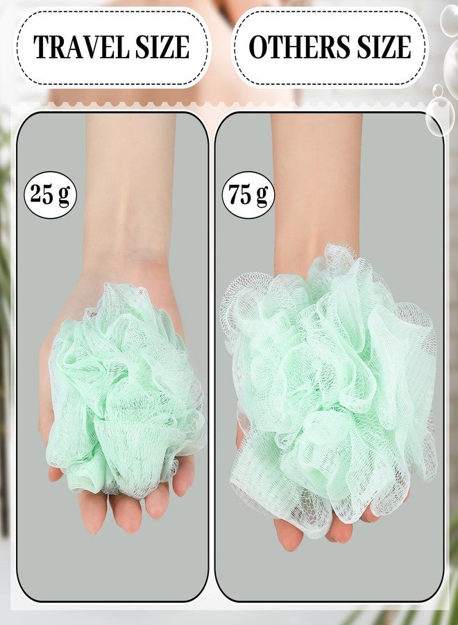 Funnymoom 12 Pcs Travel Size Loofah Individually Wrapped, Small Shower Puff Bath Sponge Pouf Ball Bulk Mesh Bath Puff Mini Loofah Sponge with Case Bulk for Shower Care (25g,Colorful) - Image 2
