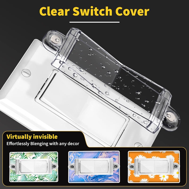 PSZEZNZ Magnetic Light Switch Guard Cover- PSZEZNZ Light Switch Outlet Covers for Flat Modern Wall Switches-Child Safety Protection(Clear,4 Piece) - Image 2