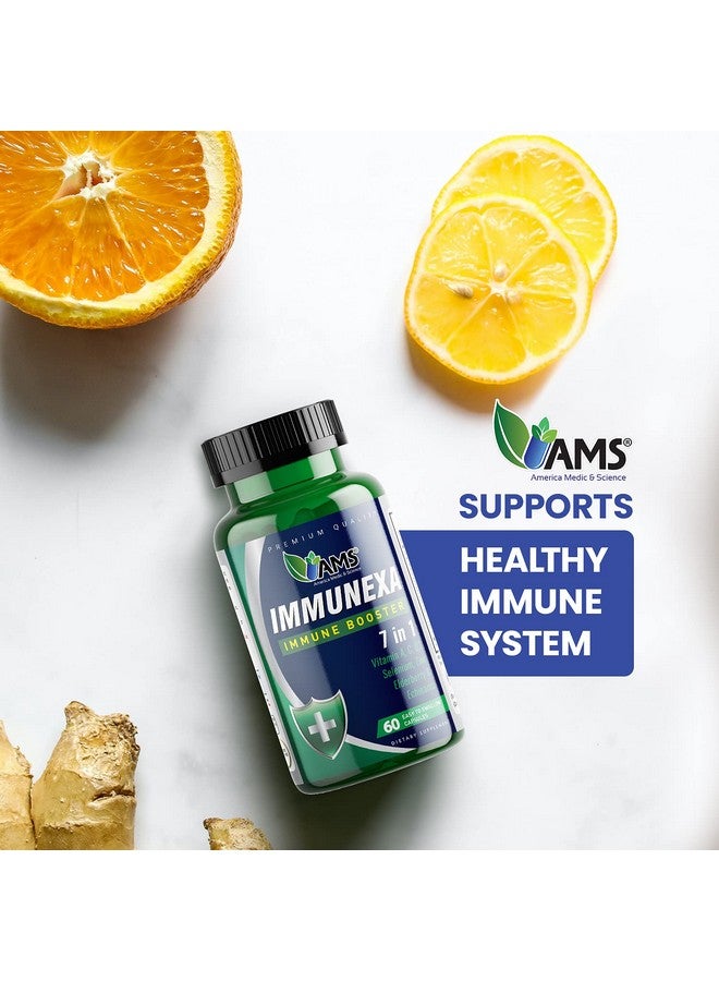 America Medic & Science Immunexa 7 In 1 Immune Support Booster (60 Capsules) With Vitamin A C D Zinc Echinacea Elderberry ; Adults Immunity Boosting Supplement ; Natural Nongmo & Glutenfree  - Image 3