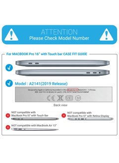SANMUGEED Compatible with MacBook Pro 16 inch Case 2020 2019 Release A2141, Clear Plastic Laptop Hard Shell Case for MacBook Pro 16 Case with Touch Bar & Touch ID  - Image 2