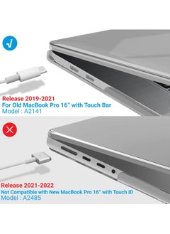 متوافق مع حافظة MacBook Pro مقاس 16 بوصة إصدار 2020 2019 A2141، حافظة بلاستيكية شفافة من البلاستيك الشفاف للكمبيوتر المحمول ذات الغلاف الصلب لحافظة MacBook Pro 16 مع شريط اللمس ومعرف اللمس - pzsku/ZB0F5DE447D057C3D3CB1Z/45/_/1731237604/369483ee-d8d5-4592-abe8-5b18bb87b33e