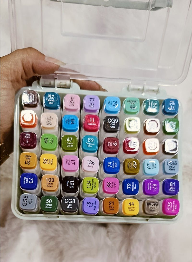 مجموعه اقلام رأس مزدوج رسم إبداعي ، رسم كروكي ،مستلزمات مدرسية حبر دائم ،مقاوم متاح 60 لون - Image 3