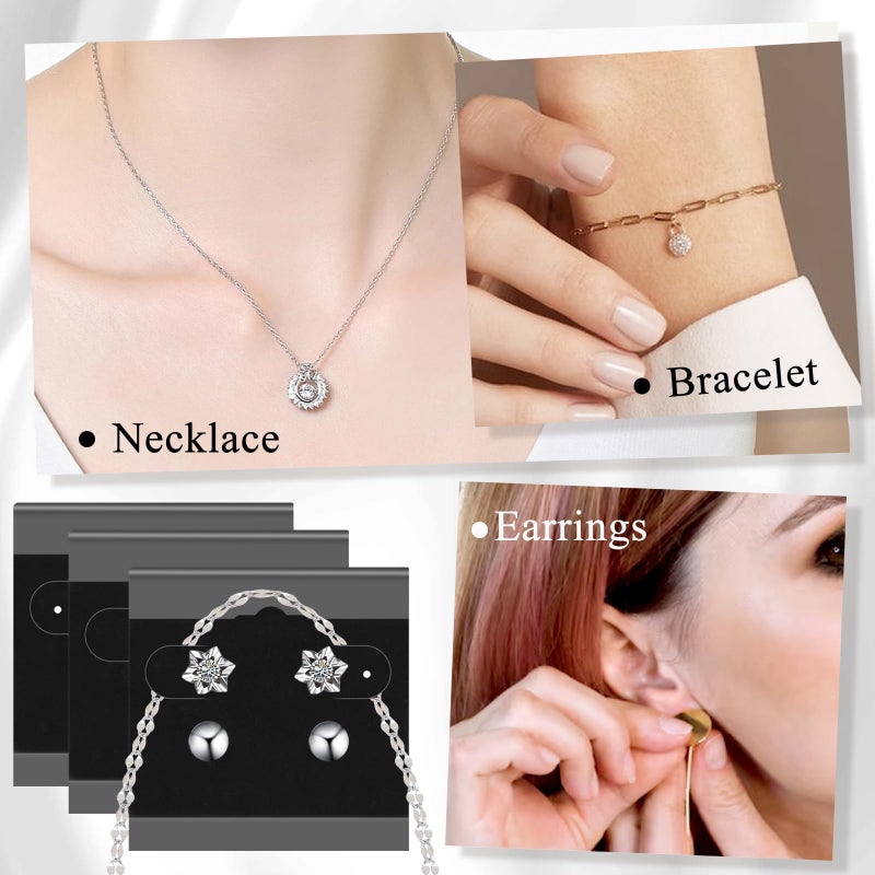 HAPY SHOP 100 Pieces Black Earring Card Holders Velvet Hanging Jewelry Display Cards with Back Hook for Earring Display and Organization, 2 x 2 Inches - Image 5