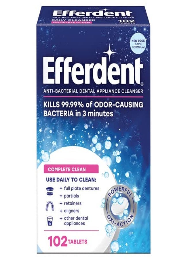 Efferdent Anti-Bacterial Dental Appliance Daily Cleanser, Complete Clean, 102 Tablets - 4 Pack - Image 2