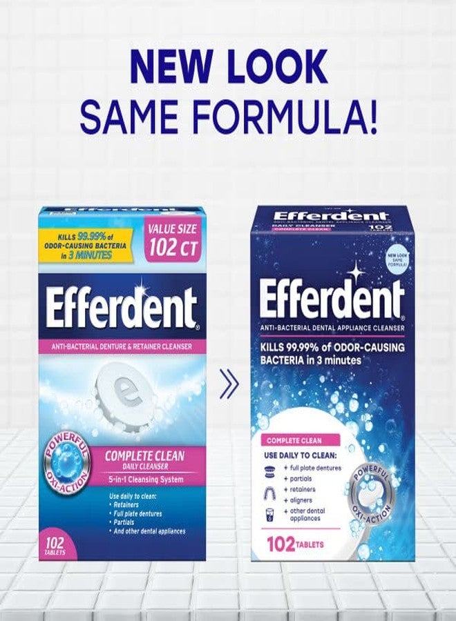 Efferdent Anti-Bacterial Dental Appliance Daily Cleanser, Complete Clean, 102 Tablets - 4 Pack - Image 3