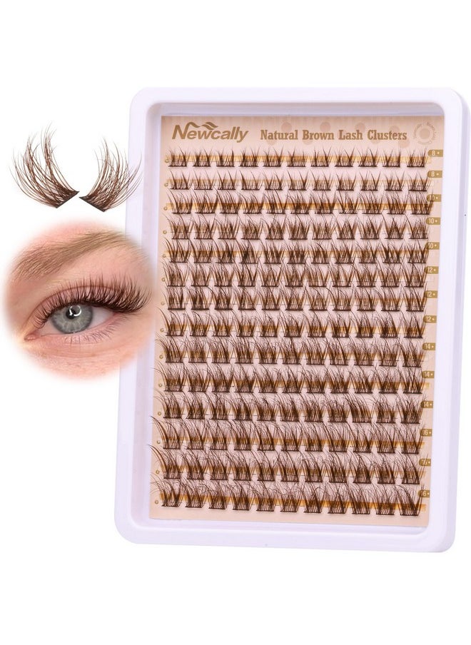 Newcally - Brown Lash Clusters Natural Wispy Eyelash Clusters DIY Lash Extension C Curl Brown Eyelash Cluster Individuals Faux Mink Lashes Eyelash Extension by Newcally - Image 1
