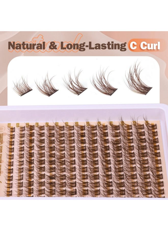 Newcally - Brown Lash Clusters Natural Wispy Eyelash Clusters DIY Lash Extension C Curl Brown Eyelash Cluster Individuals Faux Mink Lashes Eyelash Extension by Newcally - Image 1