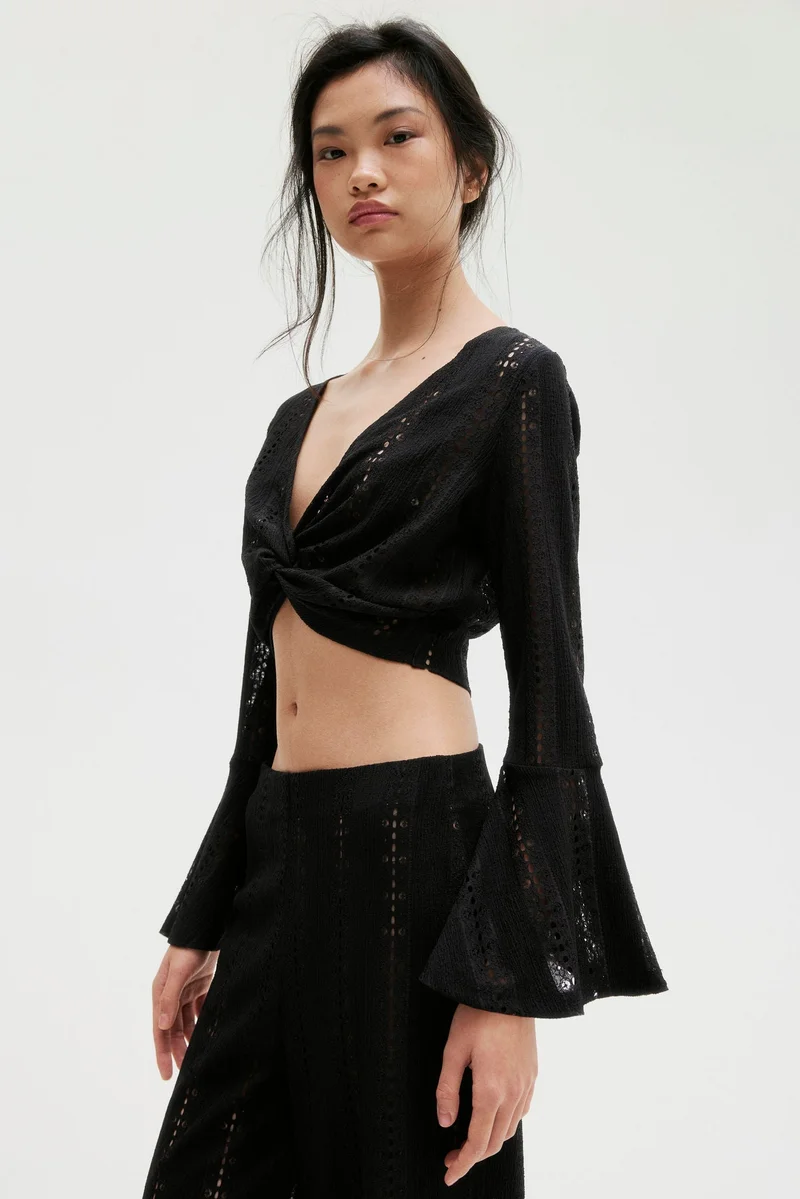 H&M Cropped twist-detail top