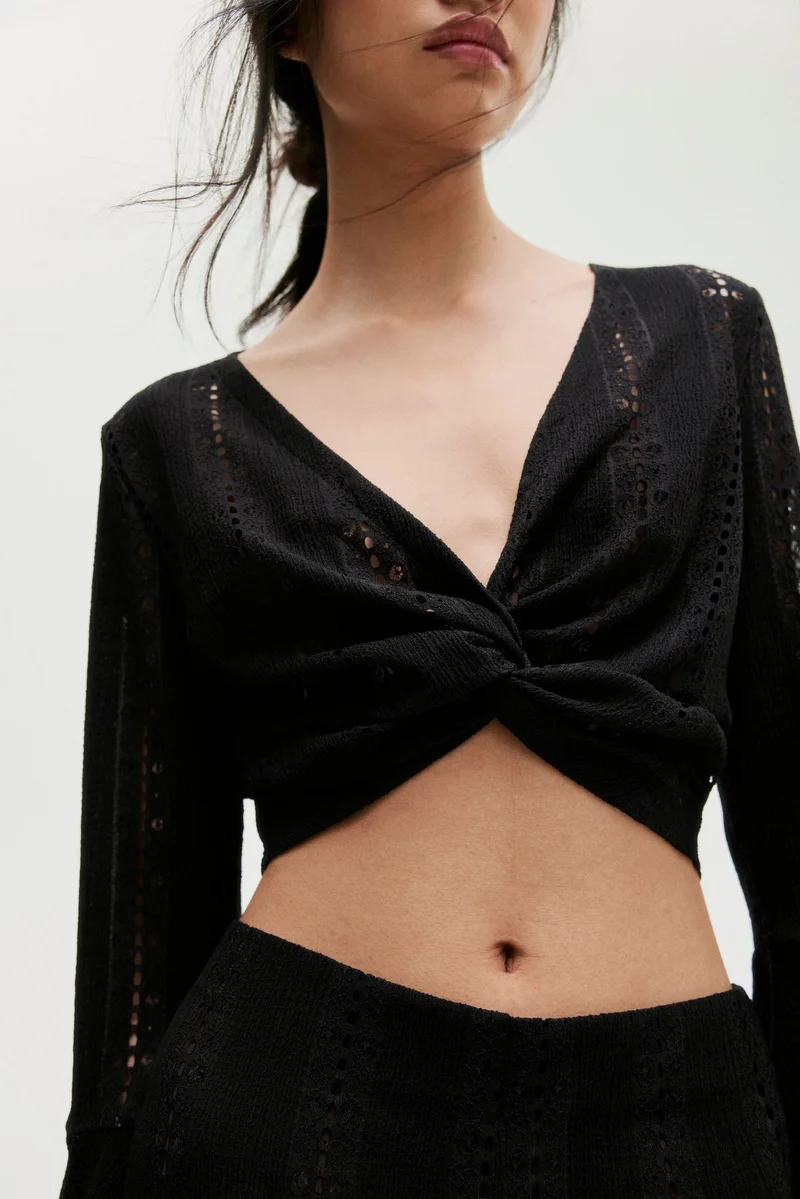 H&M Cropped twist-detail top