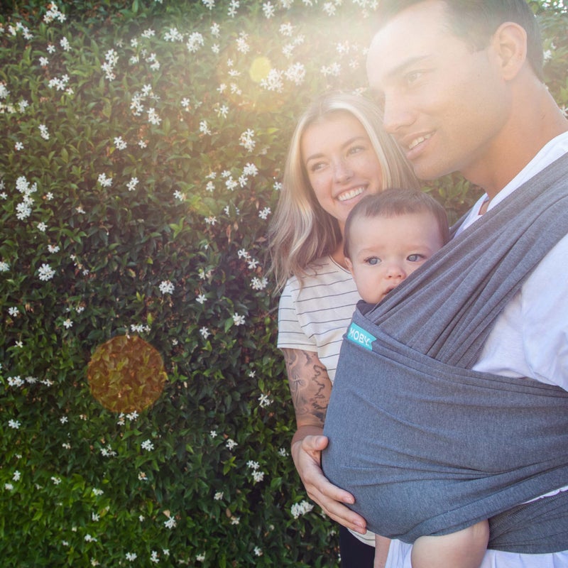 Moby Baby Wrap Carrier Element for Newborns to Toddlers (8-33lbs), Infant Sling Carrier, Ultra Lightweight & Hands Free Design, Adjustable for All Body Types (Asphalt) - Image 5