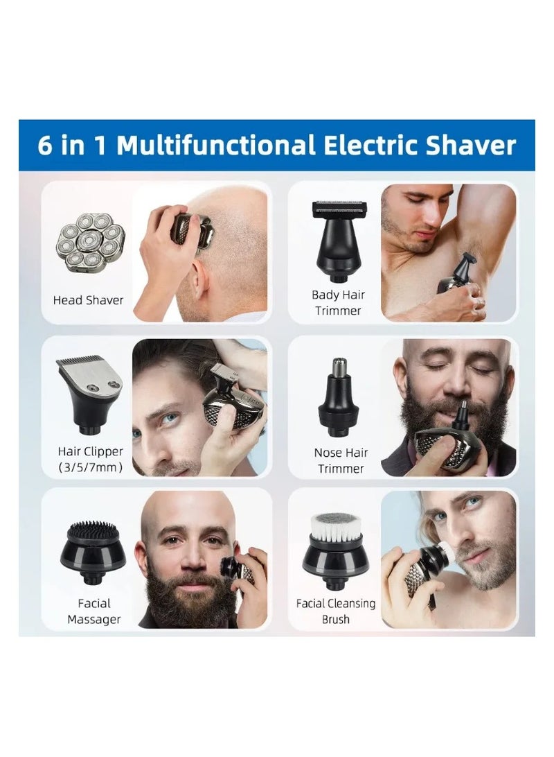 AROAQ 4D Head Shavers for Bald Men, Upgraded 9 Floating Heads 6-in-1 Rechargeable Waterproof Wet Dry Bald Head Shavers for Men - Image 4