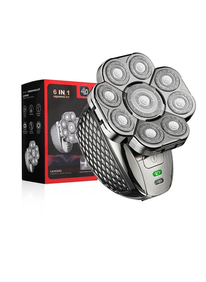 AROAQ 4D Head Shavers for Bald Men, Upgraded 9 Floating Heads 6-in-1 Rechargeable Waterproof Wet Dry Bald Head Shavers for Men - Image 1