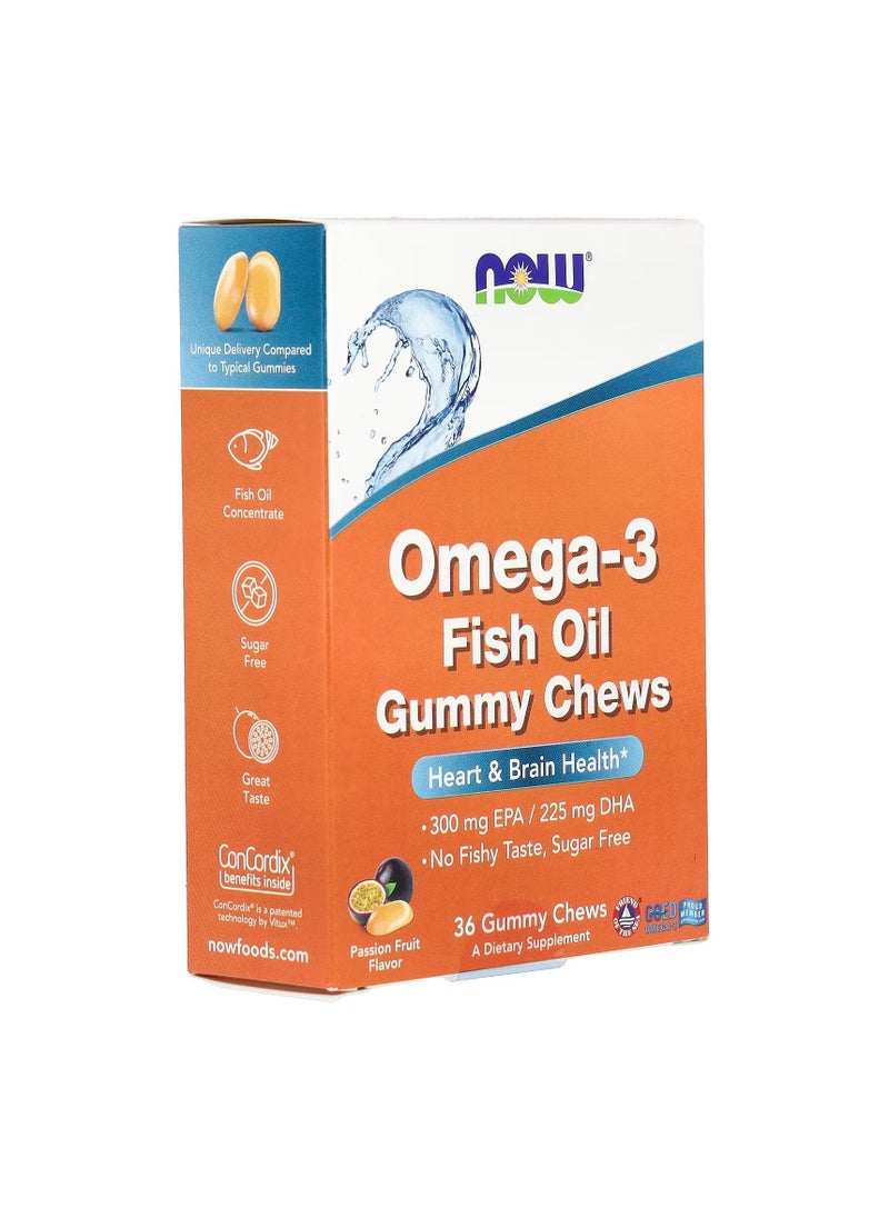 now Now Omega-3 Fish Oil Gummy Chews Passion Fruit 36 Gummy Chews  - Image 2