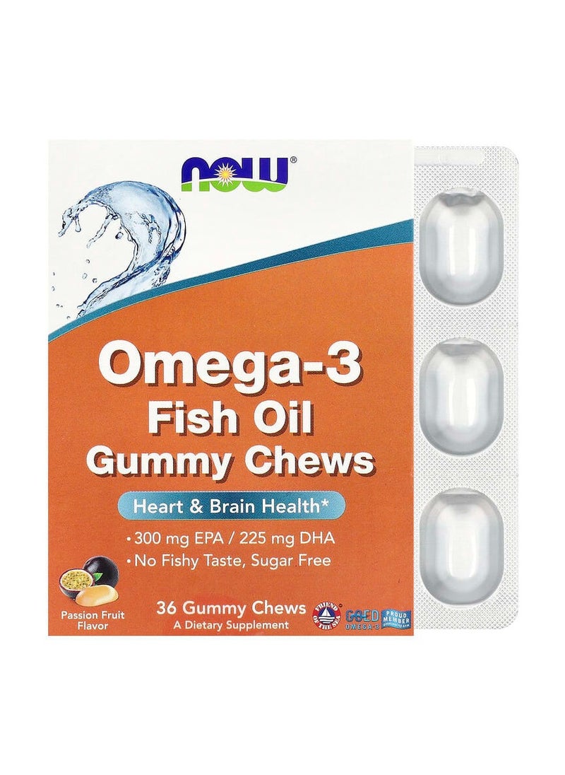 now Now Omega-3 Fish Oil Gummy Chews Passion Fruit 36 Gummy Chews  - Image 3