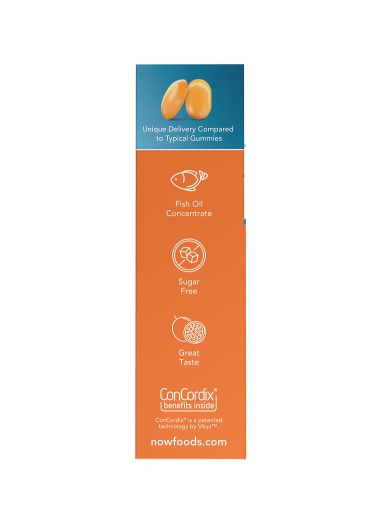 now Now Omega-3 Fish Oil Gummy Chews Passion Fruit 36 Gummy Chews  - Image 5