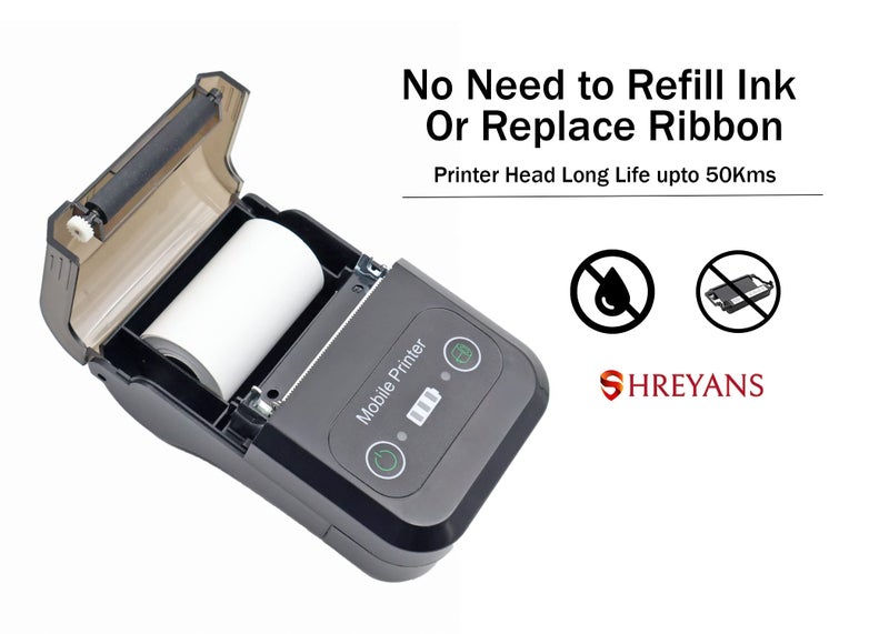SHREYANS SRS58-201 Monochrome Label + Receipt Printer (Auto Cutter), Black - Image 3