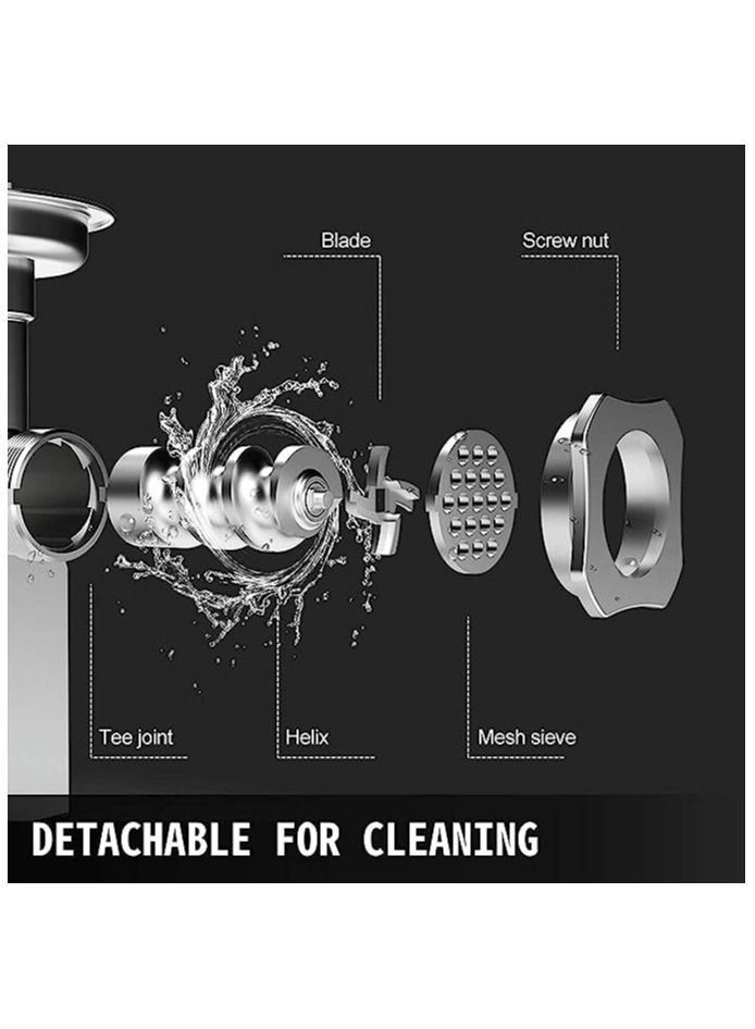 KitchTron Meat Mincer 22 Commercial Meat Grinder 22, 1100W Electric Stainless Steel Meat Processing Machine, 250kg/H Heavy Duty Meat Grinder for Restaurant, Hotel, Butcher Shop, Silver - Image 4