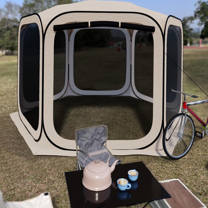 HOOYEAH Pop-up Screened Tent, Instant Screen House Portable Screen Room Canopy Outdoor Gazebo with Mosquito Net for Patio, Backyard, Garden and Outdoor Activities, 12x12 - Image 5
