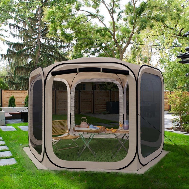 HOOYEAH Pop-up Screened Tent, Instant Screen House Portable Screen Room Canopy Outdoor Gazebo with Mosquito Net for Patio, Backyard, Garden and Outdoor Activities, 12x12 - Image 2