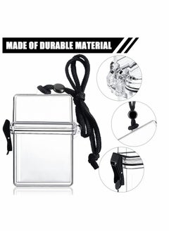 Excefore Waterproof ID Card Badge Holder Floating Sports Case Locker Vertical Badge Holders with Hanging Ring and Rope 5 Pieces  - Image 2