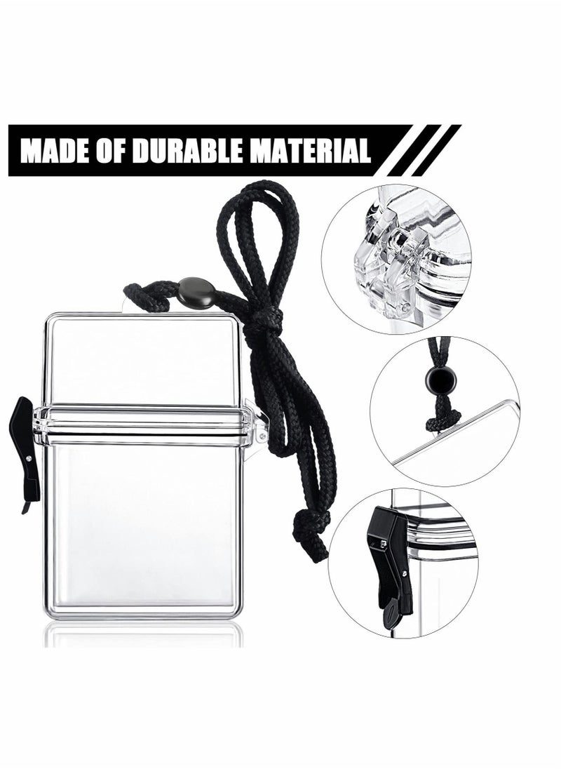 Excefore - Waterproof ID Card Badge Holder Floating Sports Case Locker Vertical Badge Holders with Hanging Ring and Rope 5 Pieces - Image 1