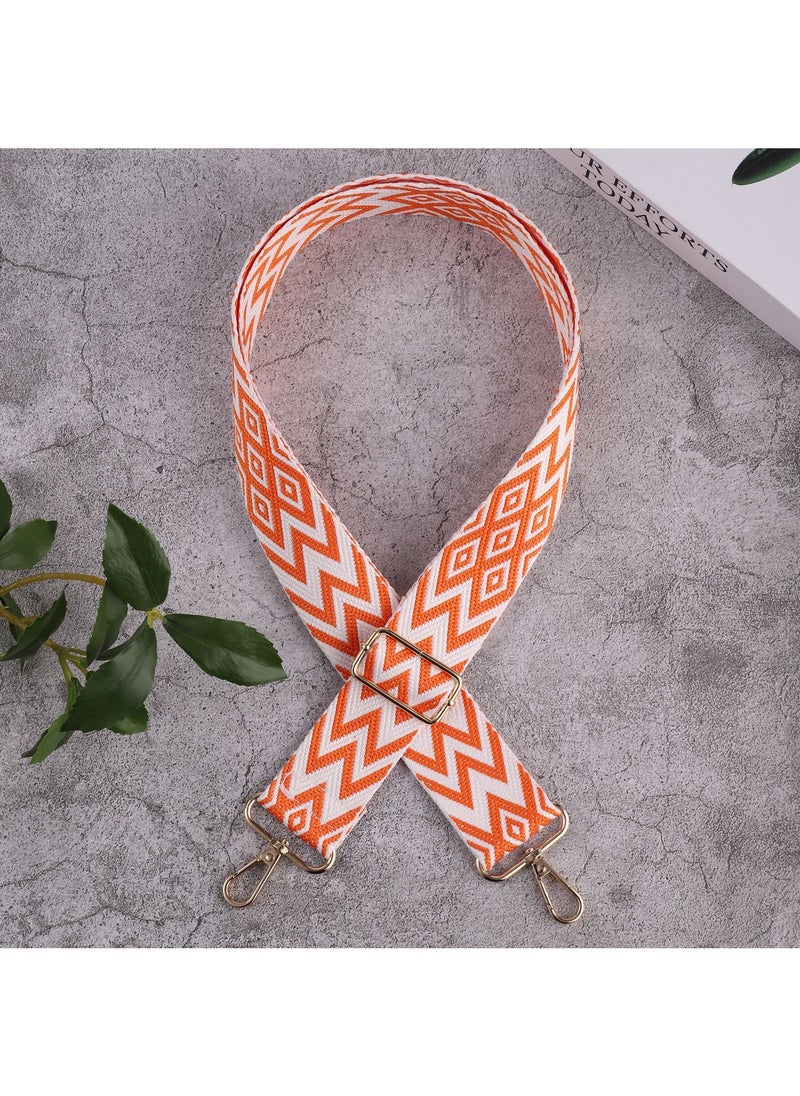 Generic DIY Ethnic Style Bag Straps Adjustable Wide Shoulder Orange 