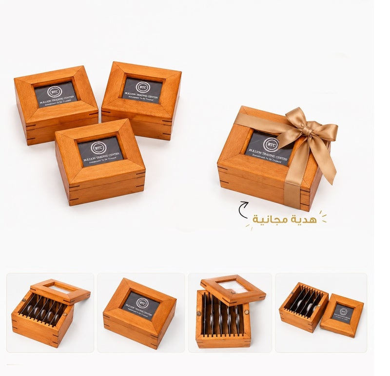BTC Silver Bar Wooden Box for 10 Cards Bundle (3+1 free) - Image 2