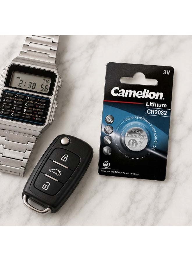 Camelion CR2032 3V Lithium Coin Cell Battery for Car Key Fobs, Digital Scales, Calculators, Watches, Medical Devices & Electronics - Image 3