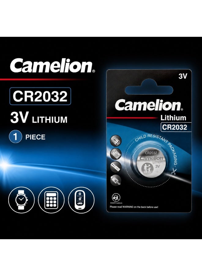 Camelion CR2032 3V Lithium Coin Cell Battery for Car Key Fobs, Digital Scales, Calculators, Watches, Medical Devices & Electronics - Image 2