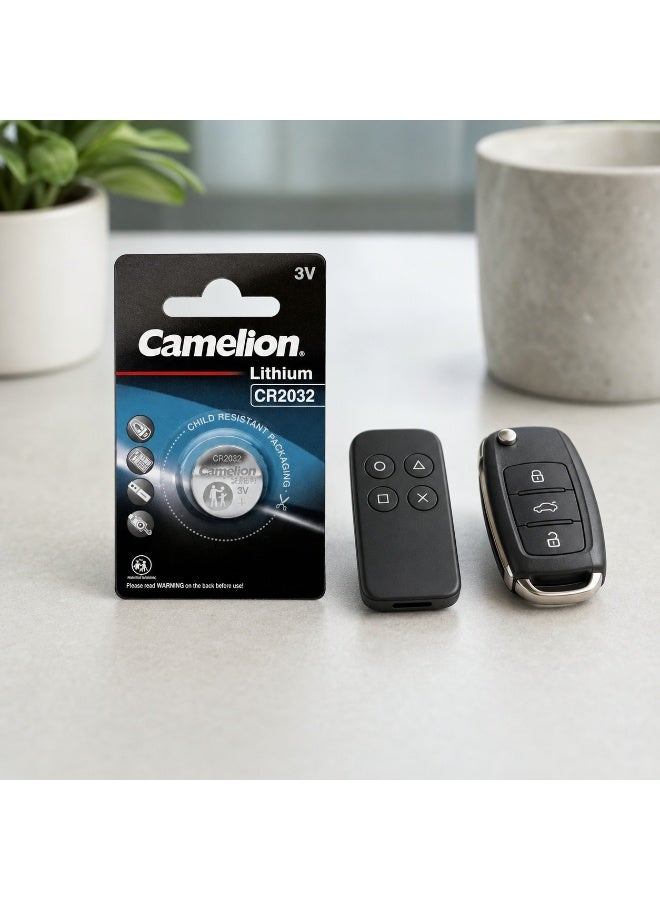Camelion CR2032 3V Lithium Coin Cell Battery for Car Key Fobs, Digital Scales, Calculators, Watches, Medical Devices & Electronics - Image 4