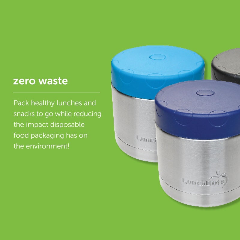 LunchBots 16oz Thermo Stainless Steel Wide Mouth - Insulated Thermo With Vented Lid - Keeps Food Hot or Cold for Hours - Leak-Proof Portable Thermal Food Jar is Ideal for Soup - 16 ounce - Black - Image 4