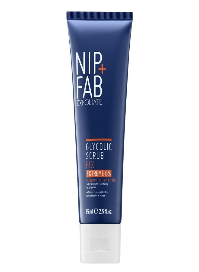 نيب بلس فاب مقشر الوجه Nip + Fab Glycolic Fix Scrub Extreme (75 مل) - 6% حمض الجليكوليك، مقشر للوجه 3 في 1 ومنقي للمسام - مقشر عميق للوجه بحمض ألفا هيدروكسي وحمض بيتا هيدروكسي لتفتيح وتنعيم البشرة - Image 1