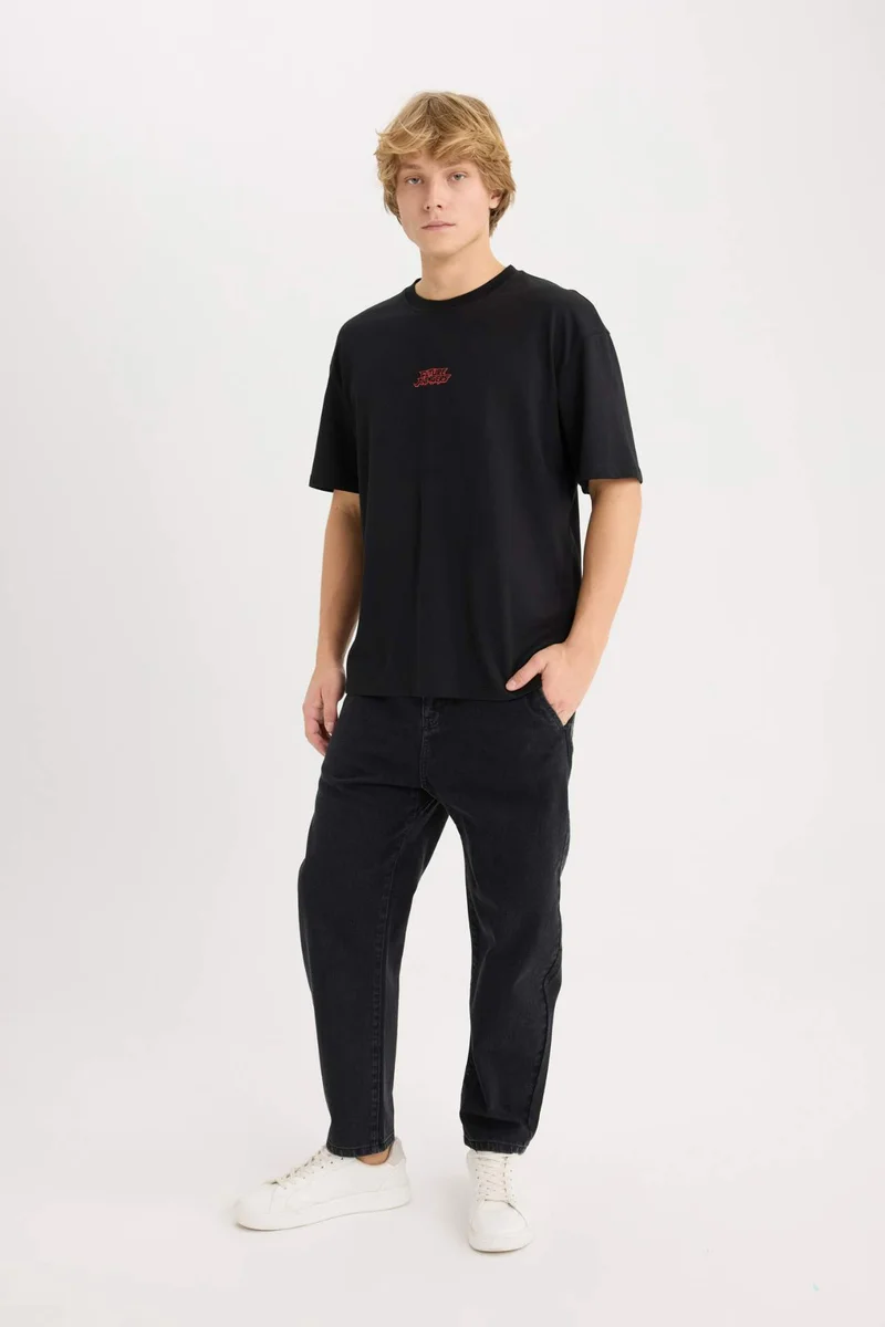 ديفاكتو Marvel Licensed Boxy Fit Crew Neck Printed Short Sleeve T-Shirt