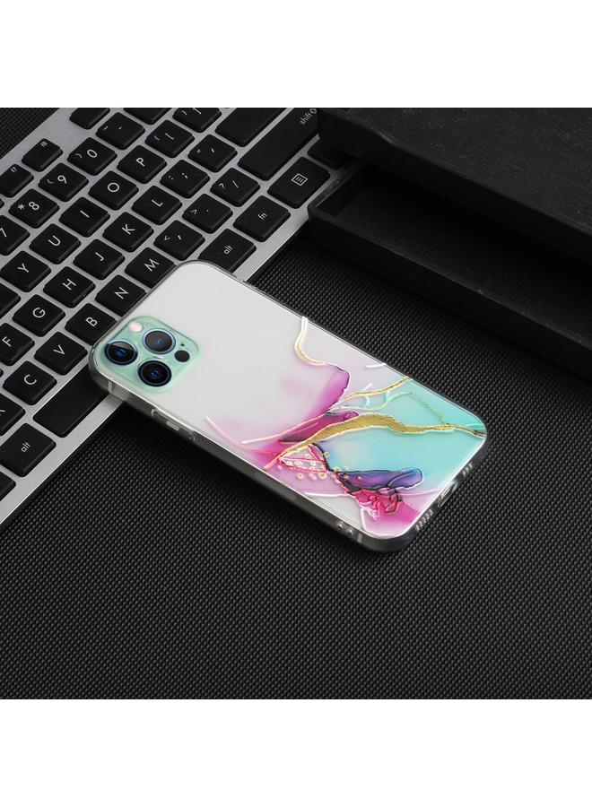 S-TOP Case For iPhone 12 Pro Hollow Marble Pattern TPU Straight Edge Fine Hole Protective Case - Image 5