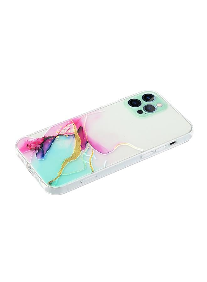 S-TOP Case For iPhone 12 Pro Hollow Marble Pattern TPU Straight Edge Fine Hole Protective Case - Image 3