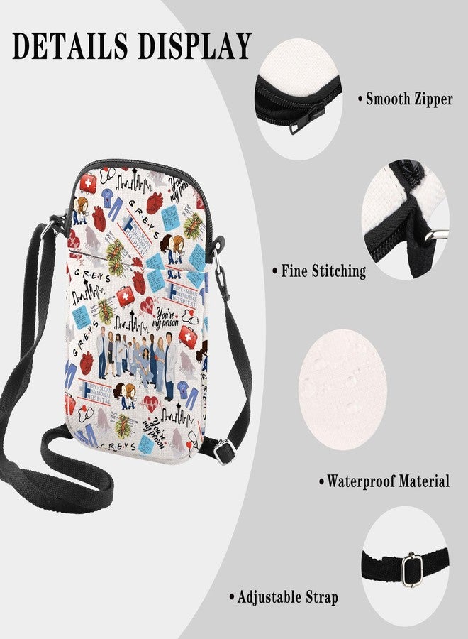 GJTIM TV Show Inspired Gift Doctor Fans Merchandise Zipper Pouch Funny Doctor Crossbody Bag Gift (Grey's Pattern CB) - Image 3