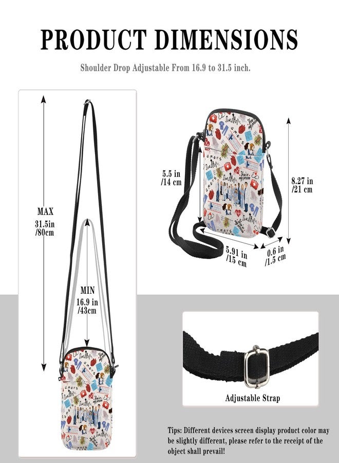 GJTIM TV Show Inspired Gift Doctor Fans Merchandise Zipper Pouch Funny Doctor Crossbody Bag Gift (Grey's Pattern CB) - Image 2