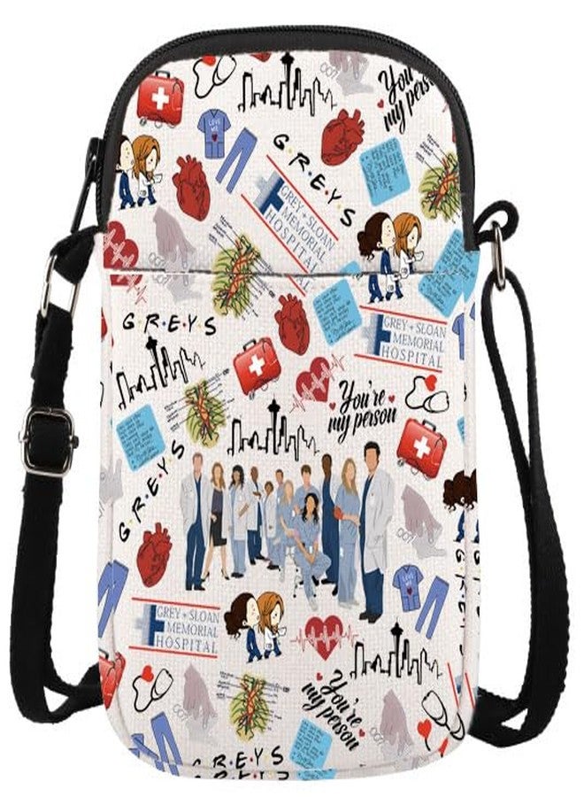 GJTIM TV Show Inspired Gift Doctor Fans Merchandise Zipper Pouch Funny Doctor Crossbody Bag Gift (Grey's Pattern CB) - Image 1