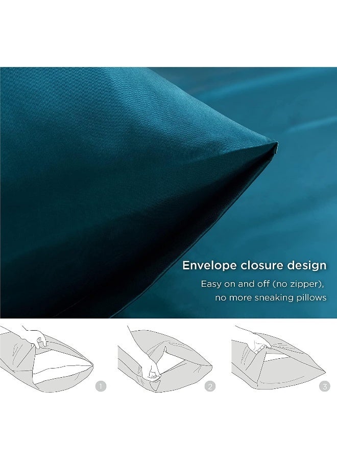 Somerfield Somer Field - Silk Pillowcases For Hair And Skin 2 Pack Standard Size with Envelope Closure (2 Pcs Pillowcases (50 x 75 cm) (Dark Green) - Image 5