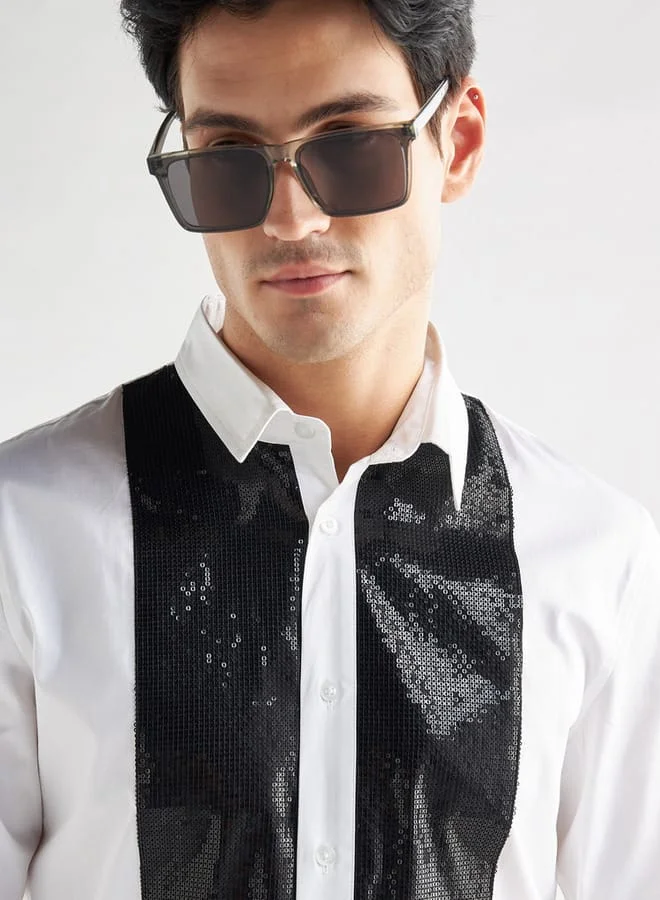 Splash FAV Dress Shirt with Sequin Bib