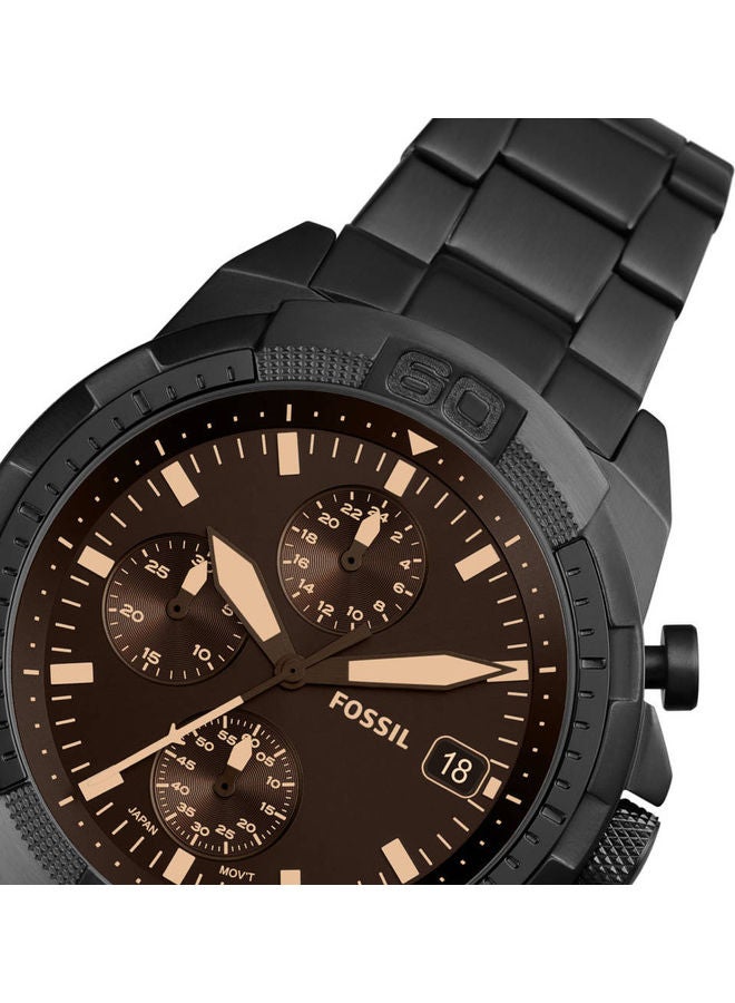 FOSSIL Men Bronson Water Resistant Watch FS5851 - 44 mm - Black - Image 4