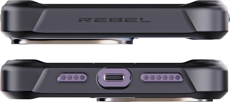ريبل علبة لهاتف iPhone 14 Pro Max [الجيل الخامس - ألياف الأراميد] متوافقة بقوة مع MagSafe، جوانب مانعة للانزلاق، زوايا مقاومة للصدمات، عدسة وأزرار معدنية، تصميم حماية مطور، هاتف 6.7 بوصة 2023 (أسود) - Image 5