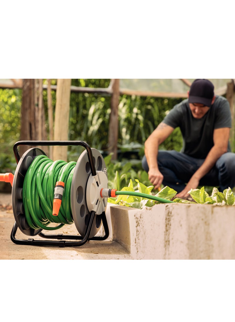 TRAMONTINA - Since 1911,Made in Brazil- Hose Reel made with Heavy-duty Polypropylene and Storage Capacity up to 55m Hose with 1/2-inch Diameter - Image 1
