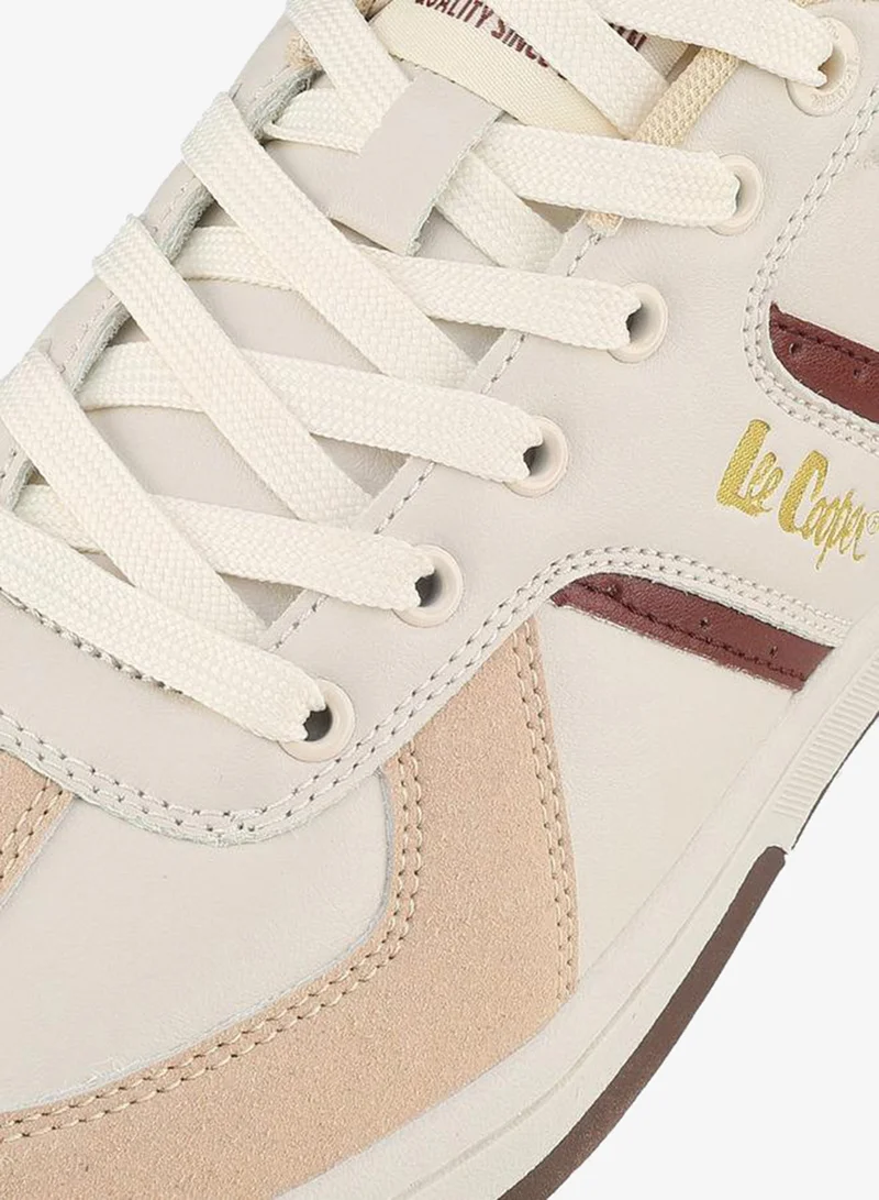 Lee Cooper BEIGE Men Logo Print Lace-Up Sneakers for Men | Best Price UAE