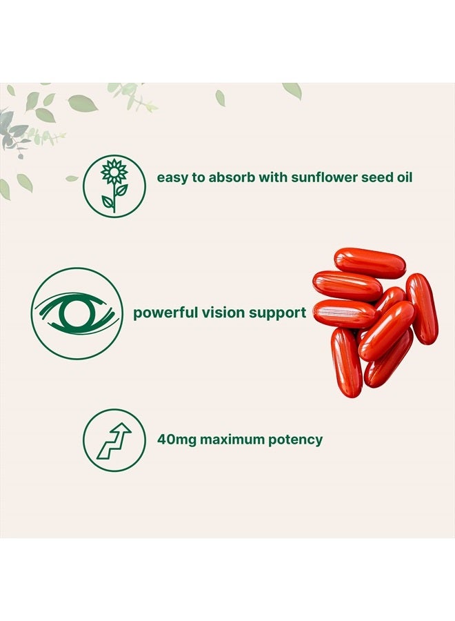 Micro Ingredients Lutein & Zeaxanthin 40mg Softgels, 240 Count, with Astaxanthin, Omega-3s, & Phospholipids | Eye + Vision Health Vitamins | Third Party Tested, Non-GMO, Gluten Free - Image 5
