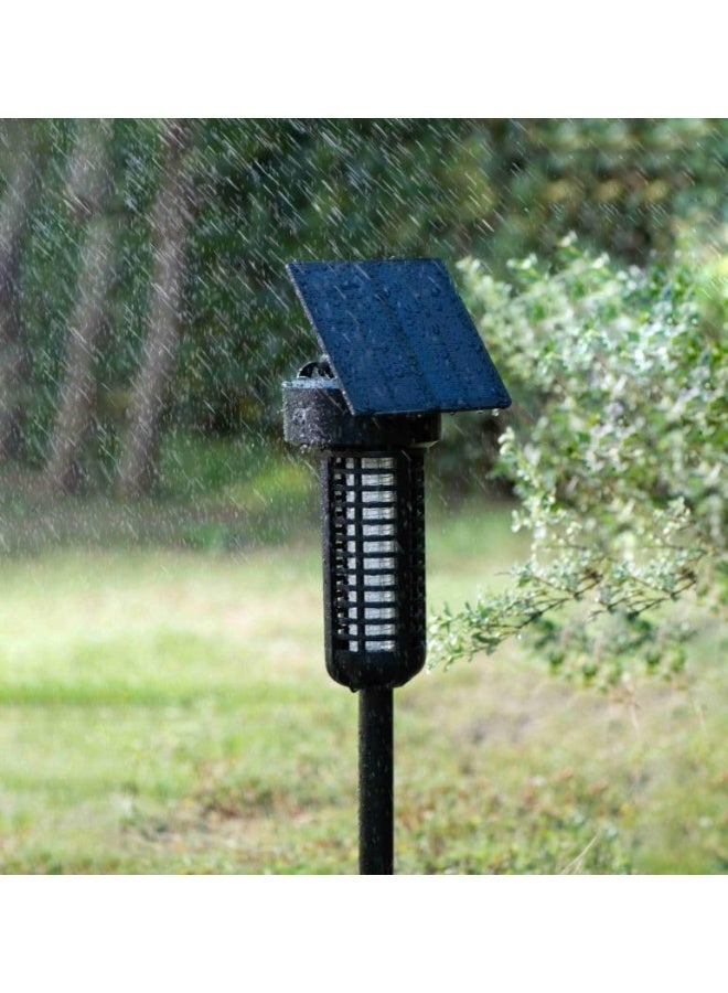 7MD Solar Garden and Wall Mount Insect Killer 5W, 800V UV LED Mosquito Zapper Lamp, Solar and USB Rechargeable Bug Trap, Waterproof Rainproof Design, Energy Saving Outdoor Pest Control - Image 3