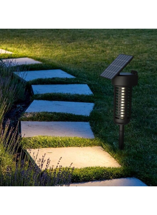 7MD Solar Garden and Wall Mount Insect Killer 5W, 800V UV LED Mosquito Zapper Lamp, Solar and USB Rechargeable Bug Trap, Waterproof Rainproof Design, Energy Saving Outdoor Pest Control - Image 2