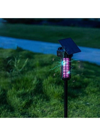 Solar Garden and Wall Mount Insect Killer 5W, 800V UV LED Mosquito Zapper Lamp, Solar and USB Rechargeable Bug Trap, Waterproof Rainproof Design, Energy Saving Outdoor Pest Control - view 4