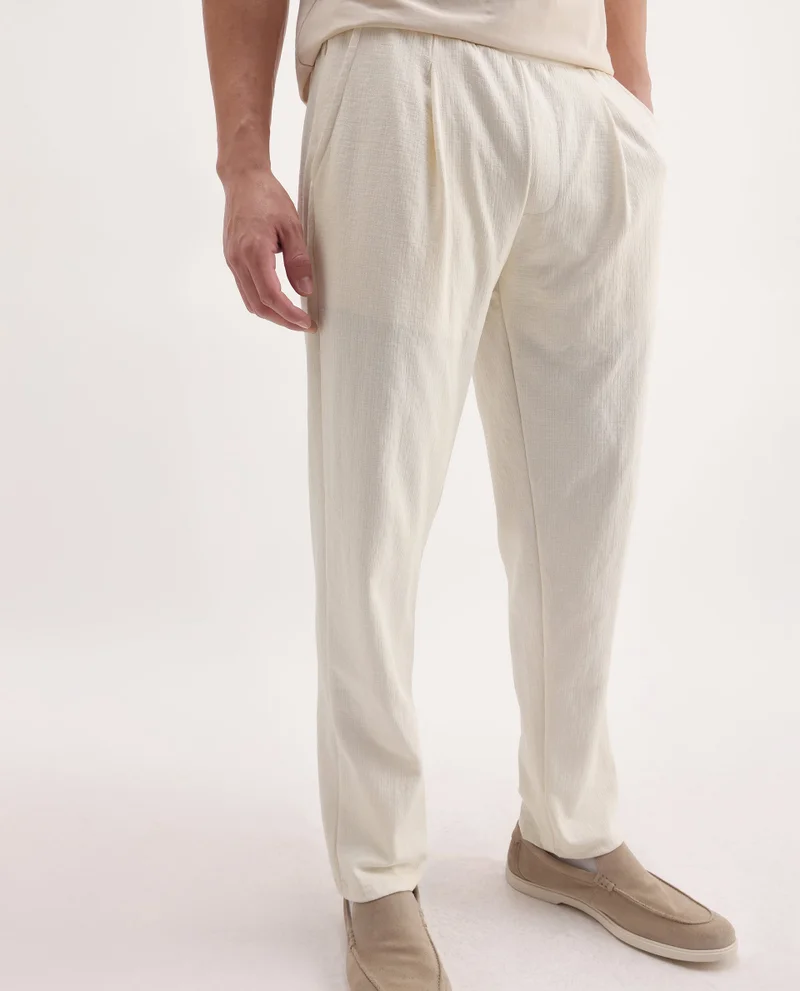 رير رابِت Men's Cotton Regular Fit Solid Trouser