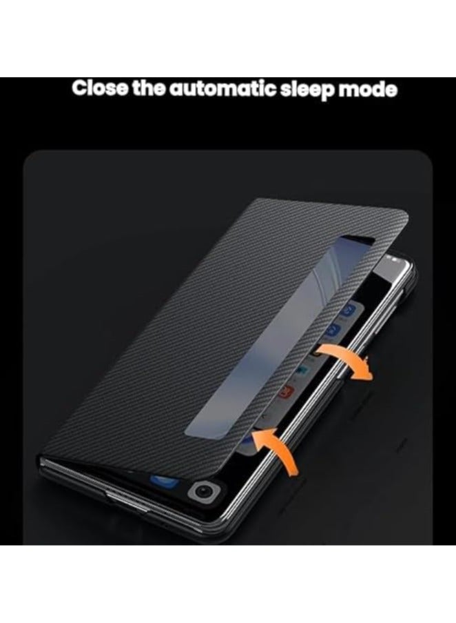 عام متوافق مع الشرف ماجيك فولت 5 2025 حافظة جلدية ألياف الكربون المغناطيسي الوجه حافظة هاتف ذكي ل ماجيك فولت 5 2025 محكم ماتي غطاء قذيفة الجلد الوفير درع - Image 5